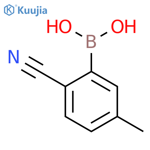 (2-cyano-5-methylphenyl)boronic acid structure