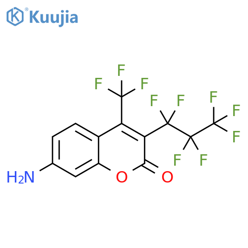 2H-1-Benzopyran-2-one,7-amino-3-(heptafluoropropyl)-4-(trifluoromethyl)- structure
