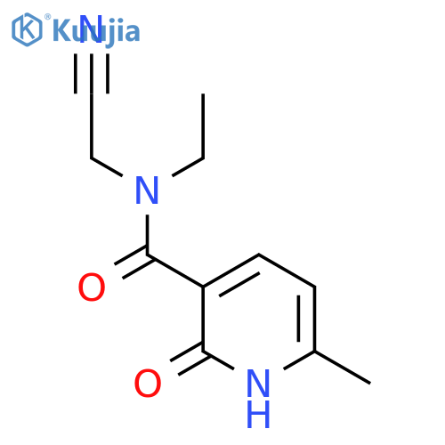 N-(cyanomethyl)-N-ethyl-6-methyl-2-oxo-1,2-dihydropyridine-3-carboxamide structure