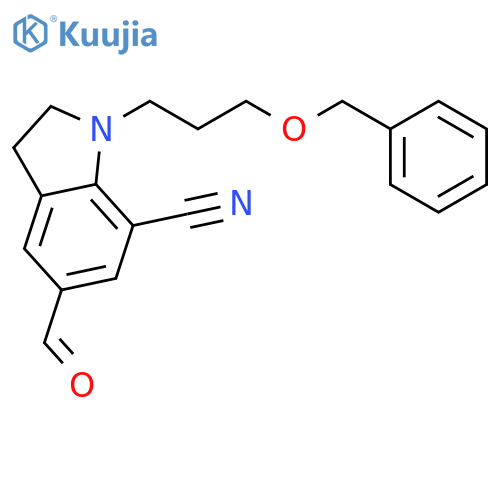 1-3-(Benzyloxy)propyl-5-formylindoline-7-carbonitrile structure