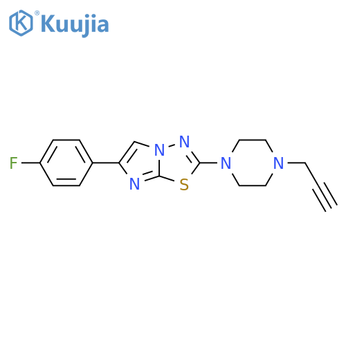 1-[6-(4-Fluorophenyl)imidazo[2,1-b][1,3,4]thiadiazol-2-yl]-4-(prop-2-yn-1-yl)piperazine structure