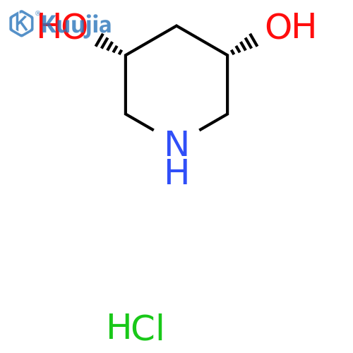 cis-piperidine-3,5-diol;hydrochloride structure