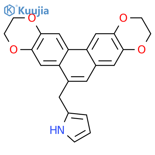 1H-Pyrrole, 2-[(2,3,10,11-tetrahydrophenanthro[2,3-b:6,7-b']bis[1,4]dioxin-6-yl)methyl]- structure