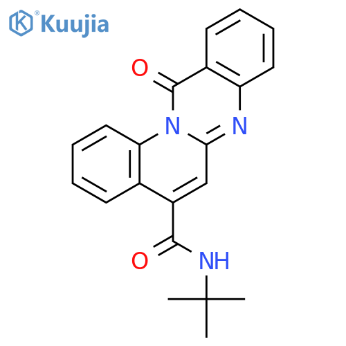 N-tert-butyl-12-oxo-12H-quino[2,1-b]quinazoline-5-carboxamide structure