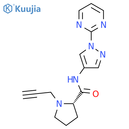 (2S)-1-(prop-2-yn-1-yl)-N-[1-(pyrimidin-2-yl)-1H-pyrazol-4-yl]pyrrolidine-2-carboxamide structure