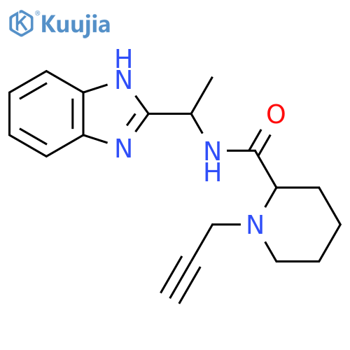 N-[1-(1H-1,3-benzodiazol-2-yl)ethyl]-1-(prop-2-yn-1-yl)piperidine-2-carboxamide structure