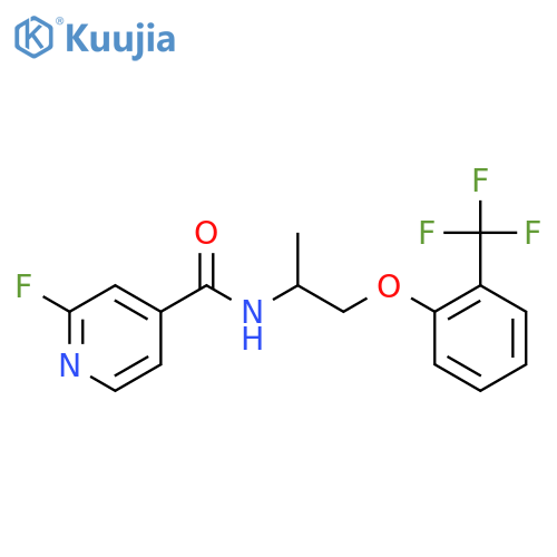 2-fluoro-N-{1-[2-(trifluoromethyl)phenoxy]propan-2-yl}pyridine-4-carboxamide structure