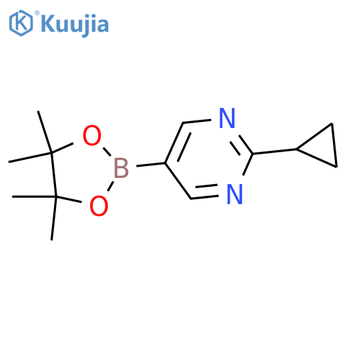 2-cyclopropyl-5-(tetramethyl-1,3,2-dioxaborolan-2-yl)pyrimidine structure