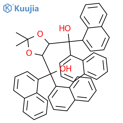 ((4R,5R)-2,2-Dimethyl-1,3-dioxolane-4,5-diyl)bis(di(naphthalen-1-yl)methanol) structure