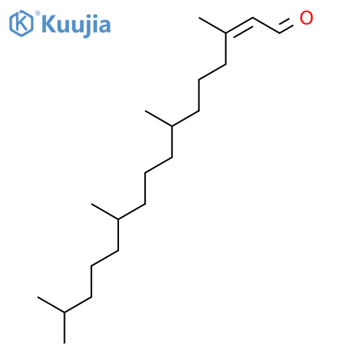 (2E,7R,11R)-3,7,11,15-tetramethyl-hexadec-2-enal structure