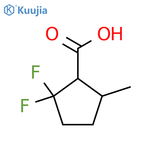 2,2-Difluoro-5-methylcyclopentane-1-carboxylic acid structure