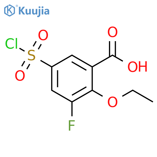 5-(chlorosulfonyl)-2-ethoxy-3-fluorobenzoic acid structure