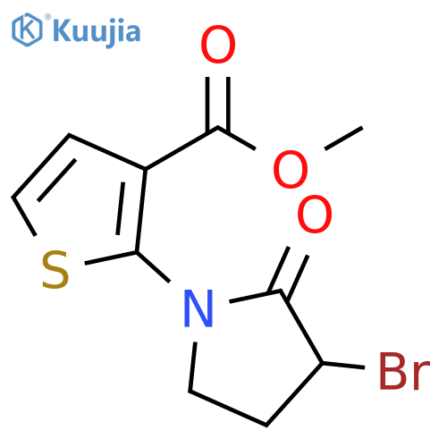 methyl 2-(3-bromo-2-oxopyrrolidin-1-yl)thiophene-3-carboxylate structure