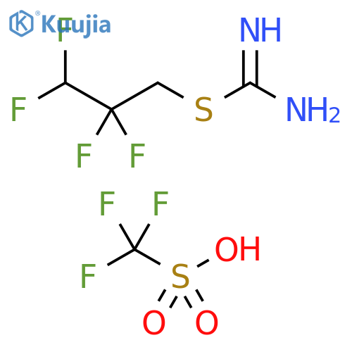 (2,2,3,3-tetrafluoropropyl)sulfanylmethanimidamide, trifluoromethanesulfonic acid structure