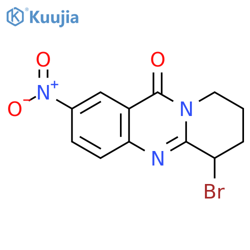 6-bromo-2-nitro-6H,7H,8H,9H,11H-pyrido[2,1-b]quinazolin-11-one structure