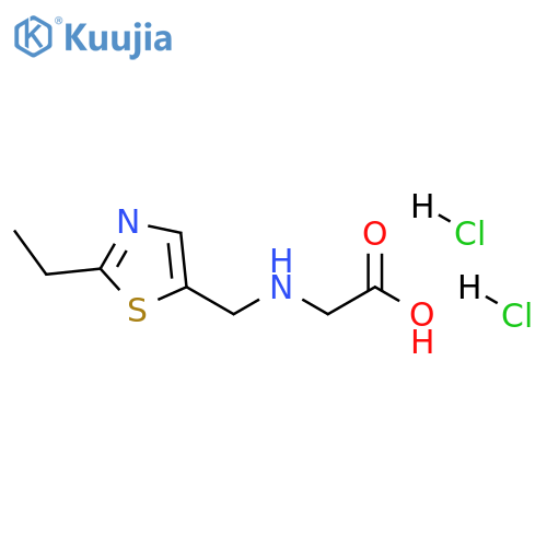 2-{(2-ethyl-1,3-thiazol-5-yl)methylamino}acetic acid dihydrochloride structure
