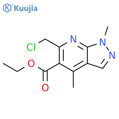 ethyl 6-(chloromethyl)-1,4-dimethyl-1H-pyrazolo3,4-bpyridine-5-carboxylate structure