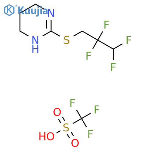 2-(2,2,3,3-Tetrafluoropropyl)sulfanyl-1,4,5,6-tetrahydropyrimidine Trifluoromethanesulfonic Acid structure