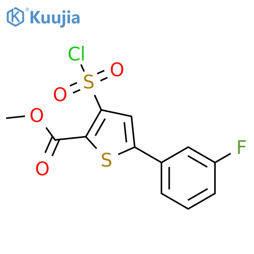 methyl 3-(chlorosulfonyl)-5-(3-fluorophenyl)thiophene-2-carboxylate structure