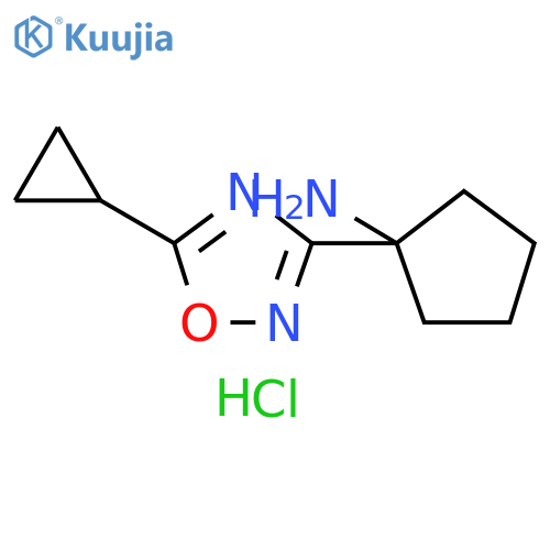 1-(5-cyclopropyl-1,2,4-oxadiazol-3-yl)cyclopentan-1-amine hydrochloride structure