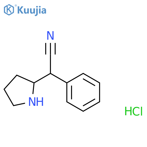 2-phenyl-2-pyrrolidin-2-yl-acetonitrile;hydrochloride structure