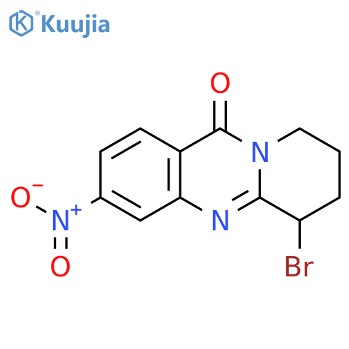 6-bromo-3-nitro-6H,7H,8H,9H,11H-pyrido[2,1-b]quinazolin-11-one structure