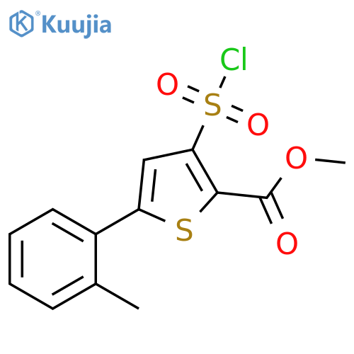 methyl 3-(chlorosulfonyl)-5-(2-methylphenyl)thiophene-2-carboxylate structure