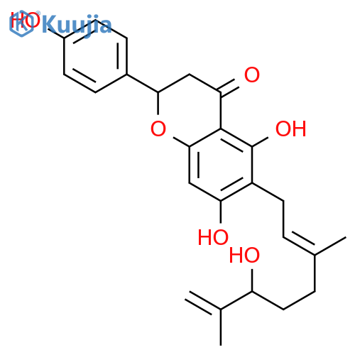 4',5,7-trihydroxy-6-[6-hydroxy-3,7-dimethyl-2,7-octadienyl]flavanone structure