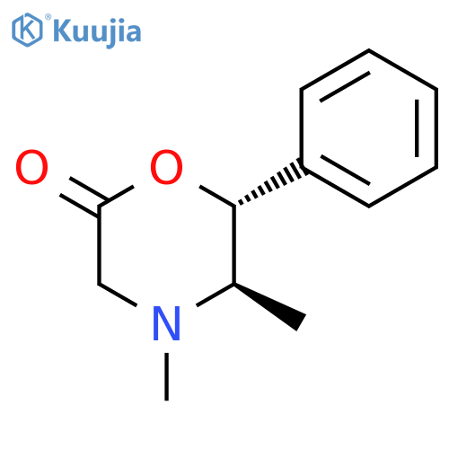 2-Morpholinone, 4,5-dimethyl-6-phenyl-, (5R-trans)- structure