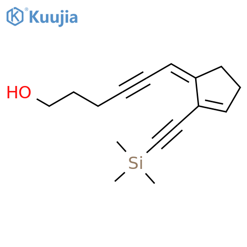 4-HEXYN-1-OL, 6-[2-[(TRIMETHYLSILYL)ETHYNYL]-2-CYCLOPENTEN-1-YLIDENE]-, (Z)- structure