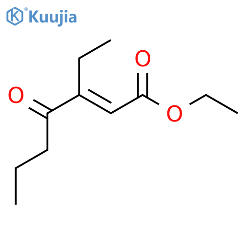 2-Heptenoic acid, 3-ethyl-4-oxo-, ethyl ester, (E)- structure