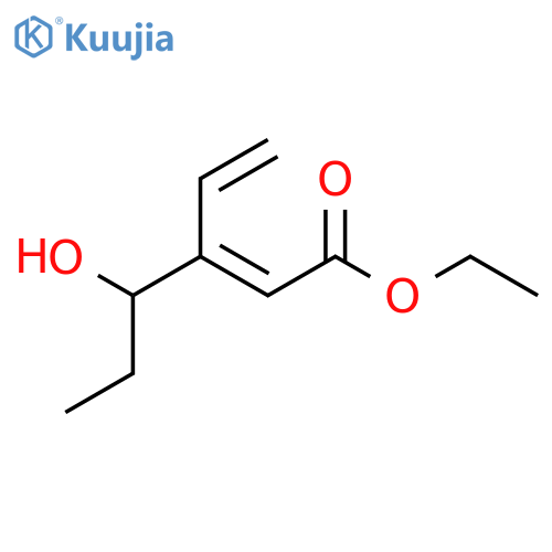 2-Hexenoic acid, 3-ethenyl-4-hydroxy-, ethyl ester, (E)- structure