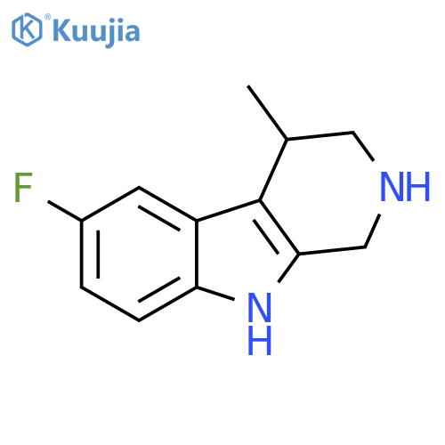 1H-Pyrido[3,4-b]indole,6-fluoro-2,3,4,9-tetrahydro-4-methyl- structure