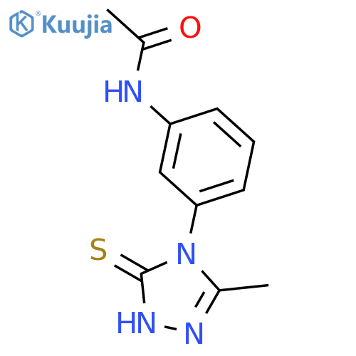 N-3-(3-methyl-5-sulfanyl-4H-1,2,4-triazol-4-yl)phenylacetamide structure