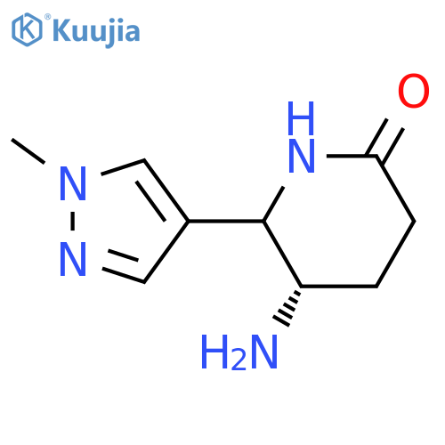 (5S)-5-amino-6-(1-methyl-1H-pyrazol-4-yl)piperidin-2-one structure