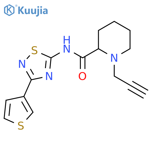 1-(prop-2-yn-1-yl)-N-[3-(thiophen-3-yl)-1,2,4-thiadiazol-5-yl]piperidine-2-carboxamide structure