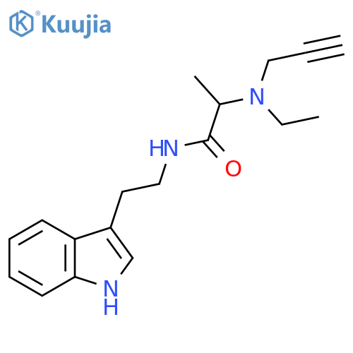 2-[ethyl(prop-2-yn-1-yl)amino]-N-[2-(1H-indol-3-yl)ethyl]propanamide structure