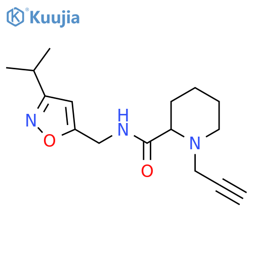1-(prop-2-yn-1-yl)-N-{[3-(propan-2-yl)-1,2-oxazol-5-yl]methyl}piperidine-2-carboxamide structure