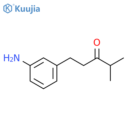 1-(3-aminophenyl)-4-methylpentan-3-one structure