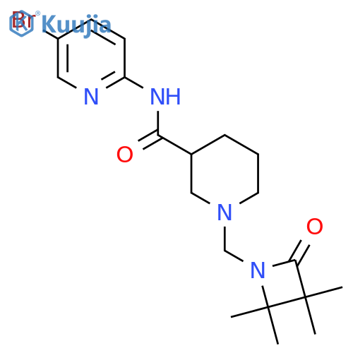 N-(5-bromopyridin-2-yl)-1-[(2,2,3,3-tetramethyl-4-oxoazetidin-1-yl)methyl]piperidine-3-carboxamide structure