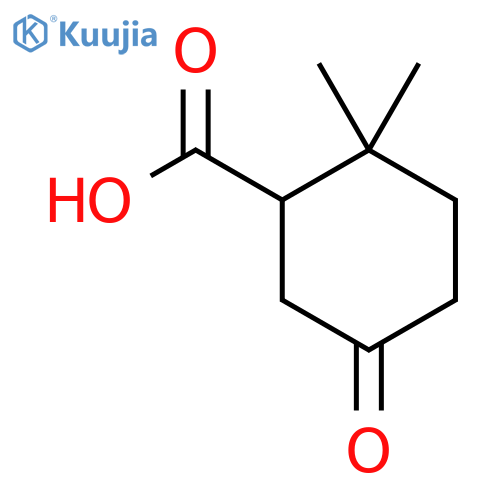 2,2-Dimethyl-5-oxocyclohexane-1-carboxylic acid structure