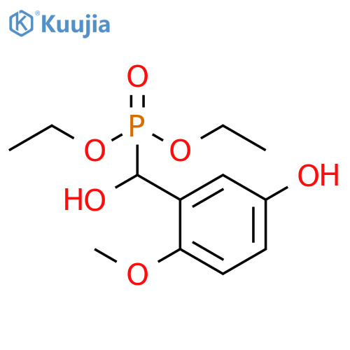 Phosphonic acid, [hydroxy(5-hydroxy-2-methoxyphenyl)methyl]-, diethylester structure
