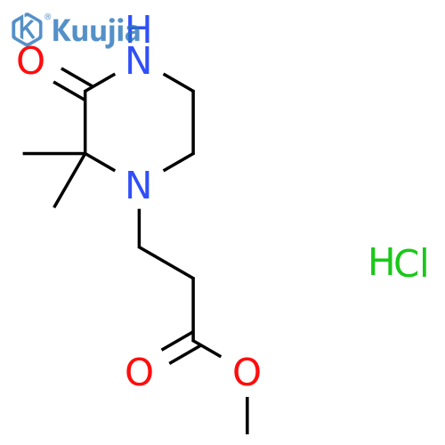 methyl 3-(2,2-dimethyl-3-oxo-piperazin-1-yl)propanoate;hydrochloride structure