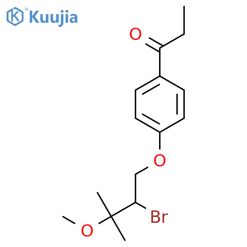 1-Propanone, 1-[4-(2-bromo-3-methoxy-3-methylbutoxy)phenyl]- structure