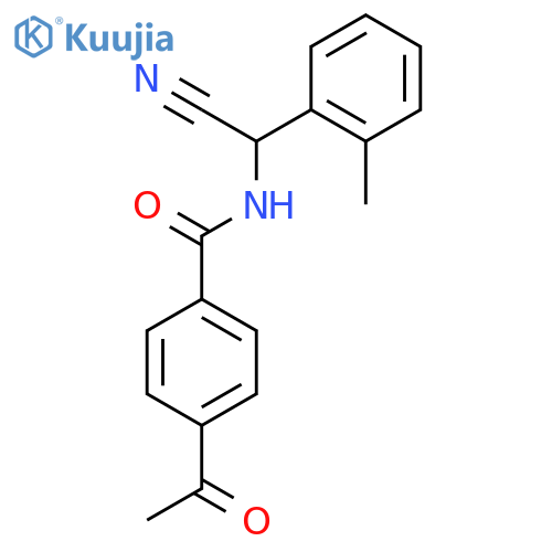 4-acetyl-N-[cyano(2-methylphenyl)methyl]benzamide structure