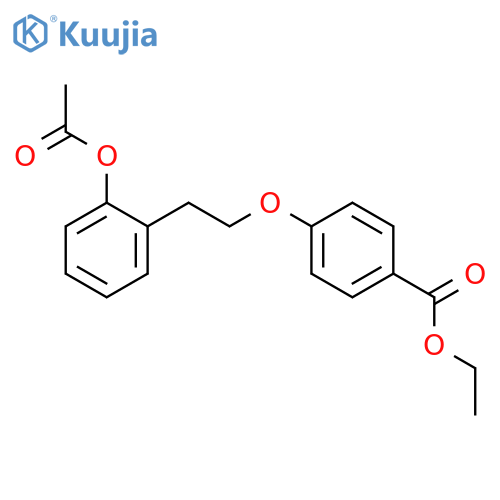 Benzoic acid, 4-[2-[2-(acetyloxy)phenyl]ethoxy]-, ethyl ester structure