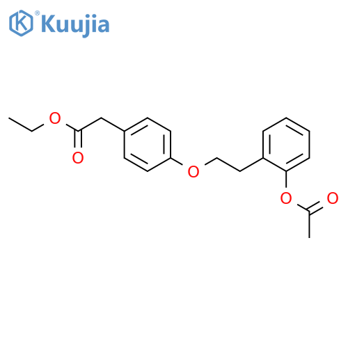 Benzeneacetic acid, 4-[2-[2-(acetyloxy)phenyl]ethoxy]-, ethyl ester structure