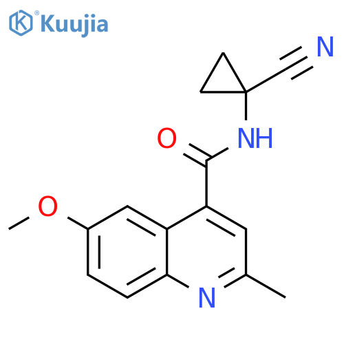4-Quinolinecarboxamide, N-(1-cyanocyclopropyl)-6-methoxy-2-methyl- structure