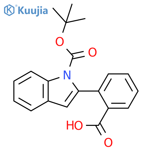 1H-Indole-1-carboxylic acid, 2-(2-carboxyphenyl)-, 1-(1,1-dimethylethyl) ester structure