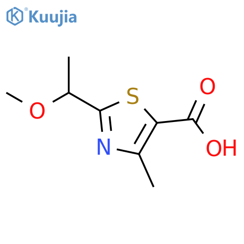 2-(1-methoxyethyl)-4-methyl-1,3-thiazole-5-carboxylic acid structure